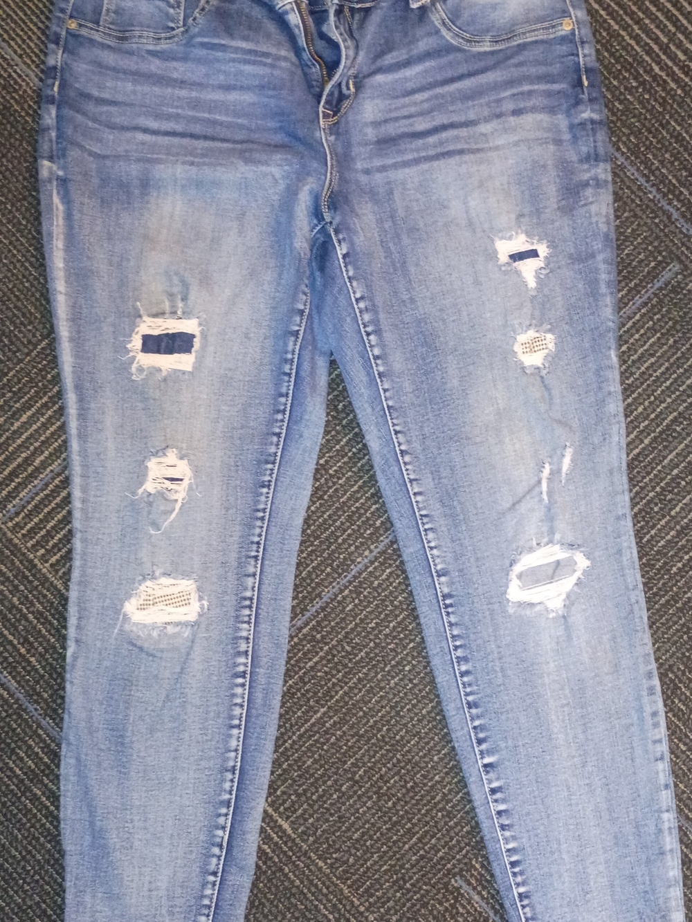 Maurices Light Blue Ripped Skinny Jeans